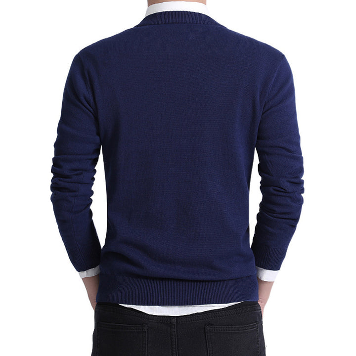Herren modischer V-Ausschnitt Pullover aus weicher Baumwolle Echoarchiv