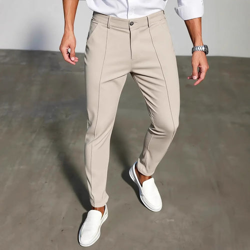 Herren Modische Slim-Fit Anzughose mit feinen Nähte Echoarchiv