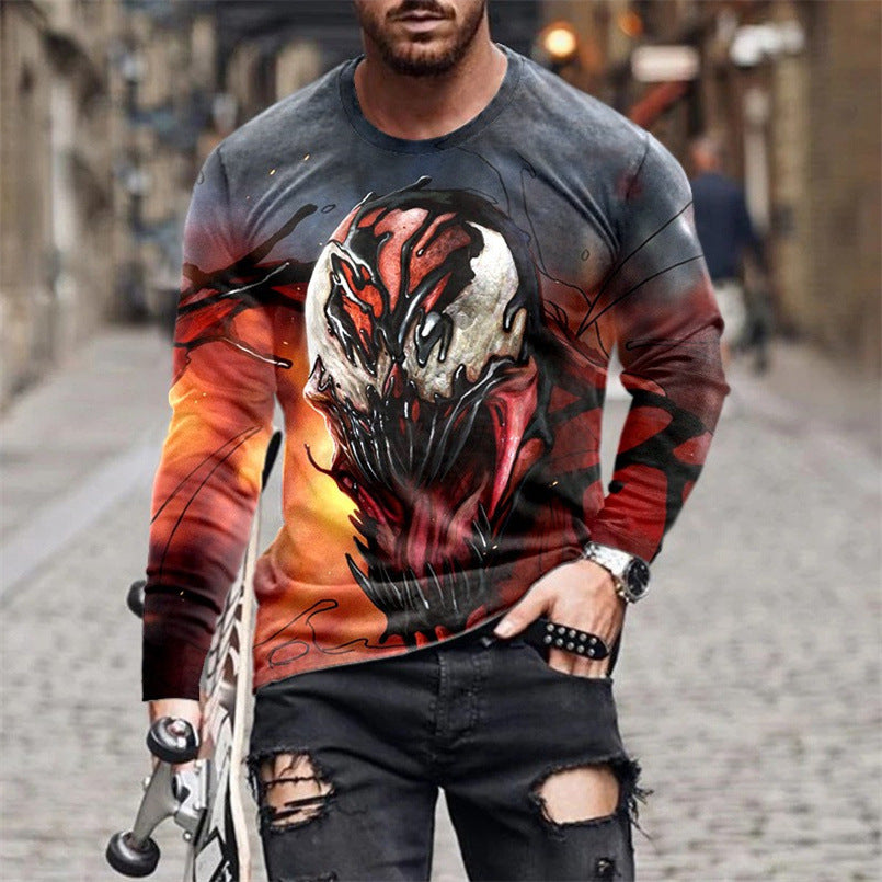 Herren Langarm T-Shirt mit künstlerischem Venom-Design Echoarchiv