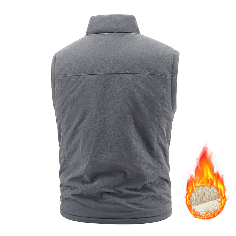 Herren Thermo‑Steppweste mit Sherpa‑Futter, hohem Kragen und Reißverschluss Echoarchiv