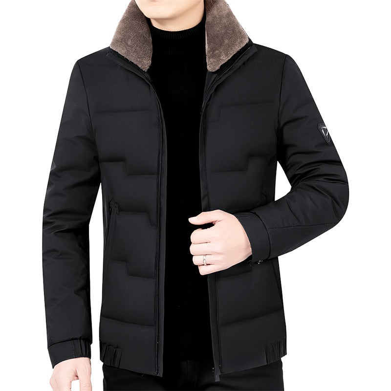 Herren Slim-Fit Wattierte Übergangsjacke mit weichgefüttertem Stehkragen und verdecktem Reißverschluss – Marzano