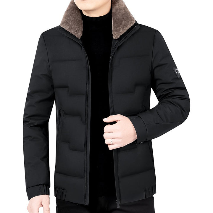 Herren Slim-Fit Wattierte Übergangsjacke mit weichgefüttertem Stehkragen und verdecktem Reißverschluss – Marzano