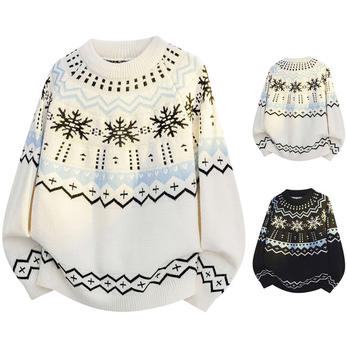 Damen Weicher Strickpullover mit Wintermotiv Echoarchiv