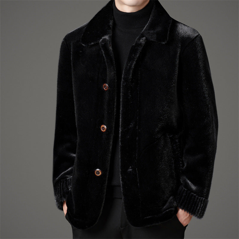 Herren elegante Kunstfelljacke Echoarchiv