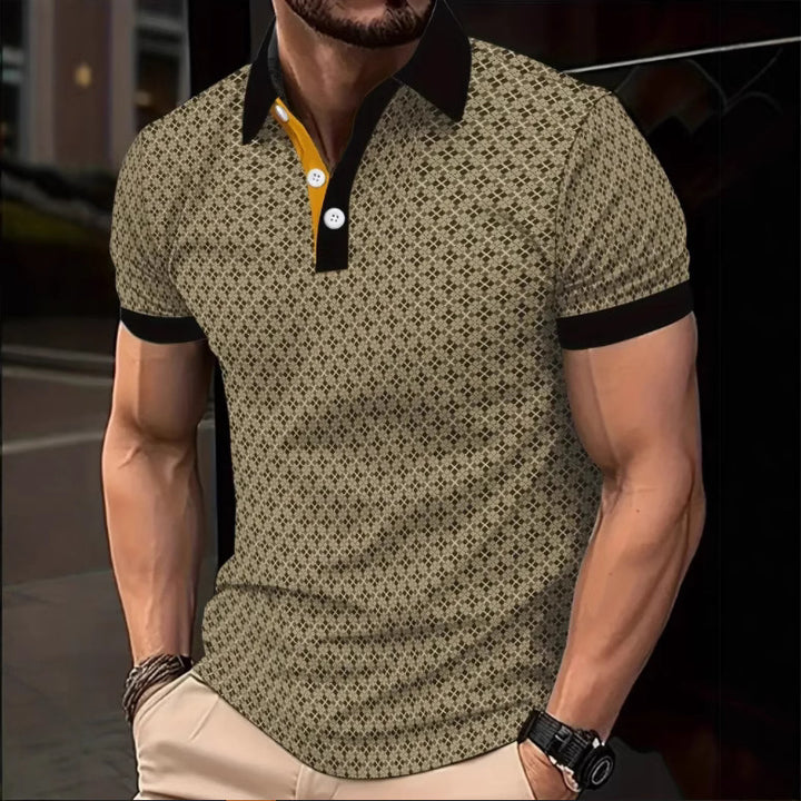 Herren modisches Poloshirt mit strukturiertem Design und kontrastierenden Details Echoarchiv