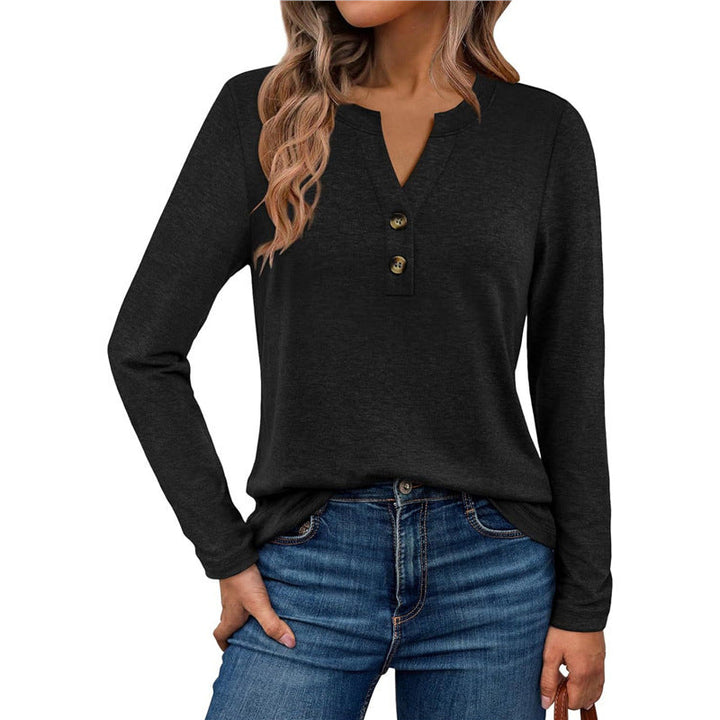 Damen Langarmshirt mit Knopfdetails Echoarchiv
