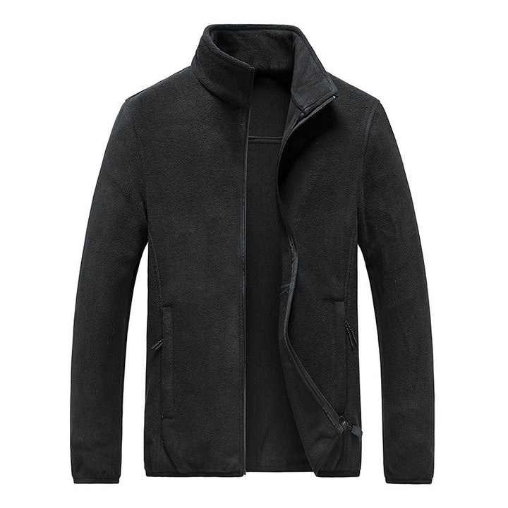 Herren Fleecejacke mit Stehkragen, durchgehendem Reißverschluss und verdeckten Taschen – Taviero