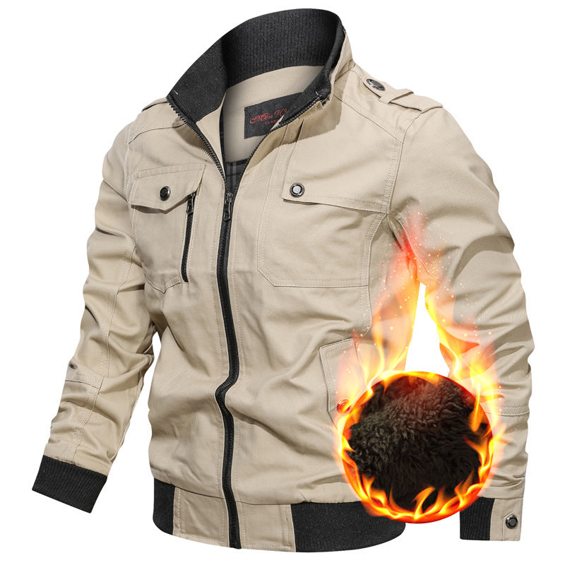 Herren nan multifunktionale Piloten-Bomberjacke mit herausnehmbarer Teddy-Innenweste, Schulterpatten und verdecktem Reißverschluss Echo Archiv