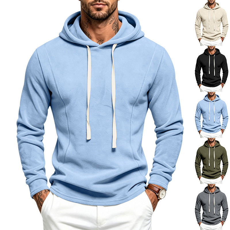 Herren Flauschiger Kapuzenpullover aus Teddy‑Fleece mit Tunnelzugsaum Echoarchiv