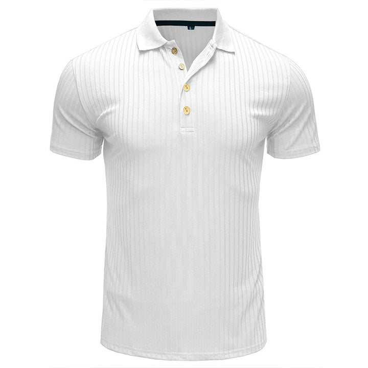 Herren Polo-Shirt mit strukturiertem Design und modischen Knöpfen Echoarchiv