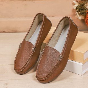 Damen nan schlanke Mokassin-Slipper mit handgenähter Vordernaht, gepolstertem Komfortfußbett und flexibler rutschfester Gummisohle Echo Archiv