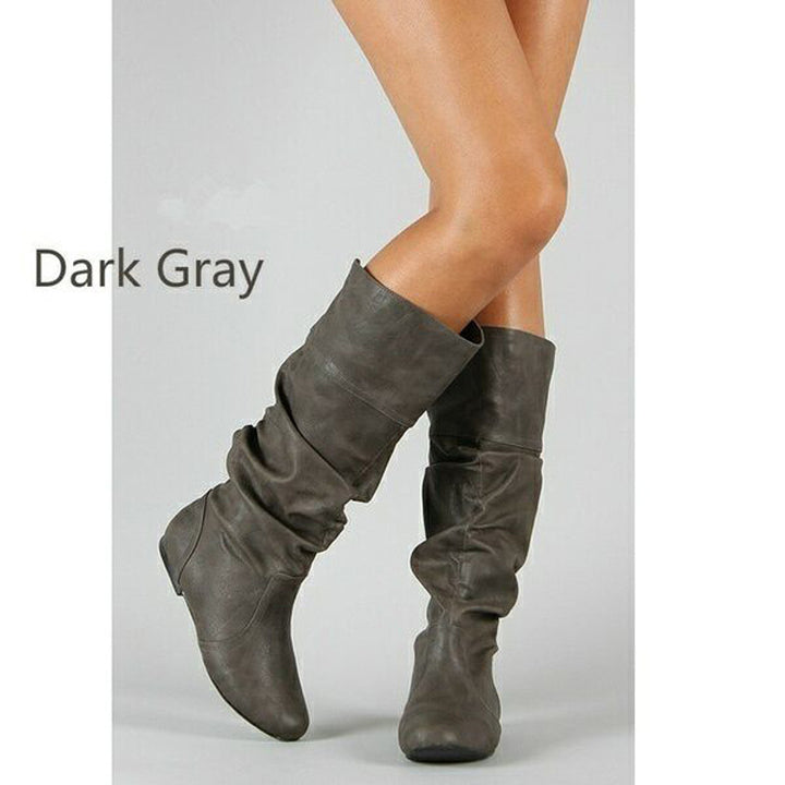 Damen nan lässige Slouch-Stiefel mit weichem Schaft, gerafftem Design und flacher Komfortsohle Echo Archiv