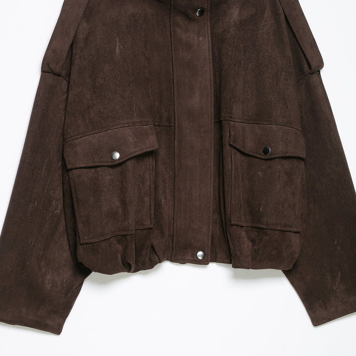 Damen Kurze Wildlederoptik-Fieldjacke Echoarchiv