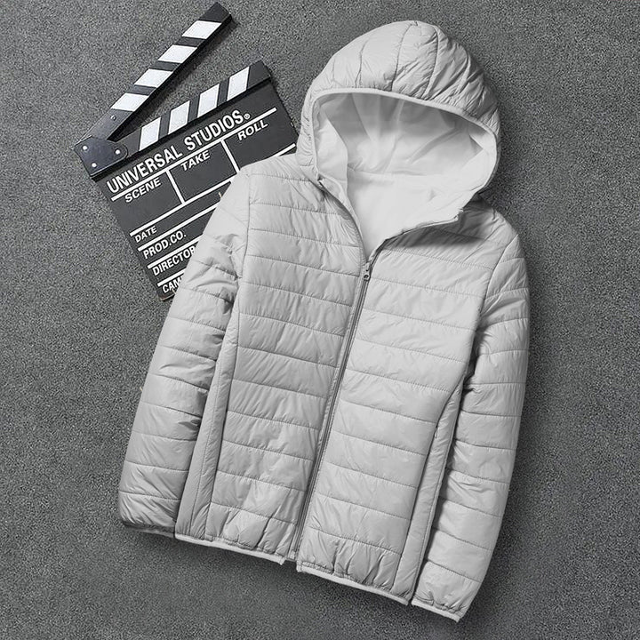 Herren nan ultraleichte Kapuzen-Steppjacke mit Packfunktion und winddichtem Shell Echo Archiv