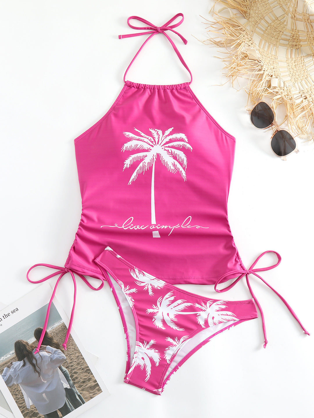 Damen trendiger Bikiniset mit Palmen-Motiv Echo Archiv
