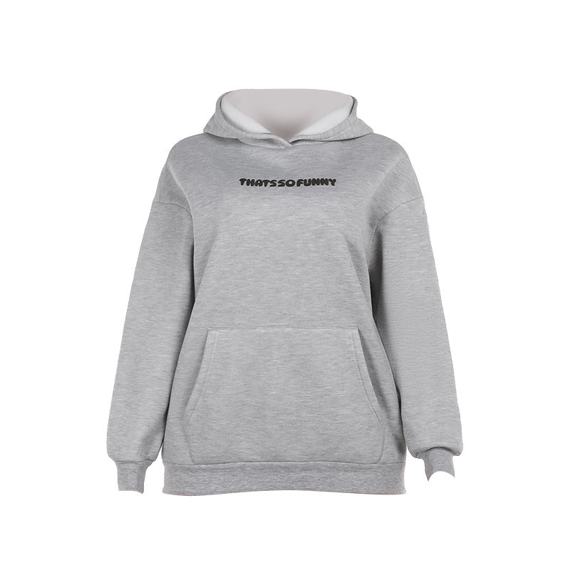 Damen Oversize-Kapuzenpullover mit Kängurutasche und Statement-Schriftzug Echo Archiv