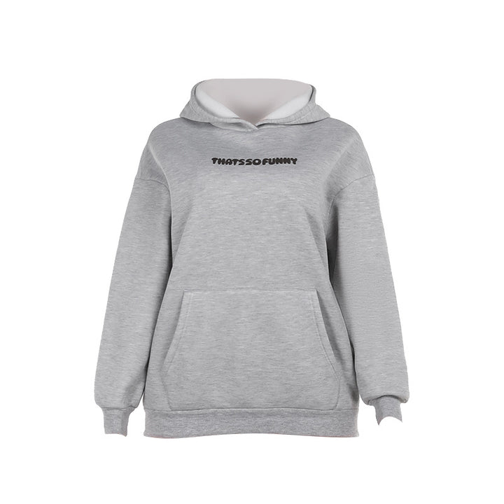 Damen Oversize-Kapuzenpullover mit Kängurutasche und Statement-Schriftzug Echo Archiv