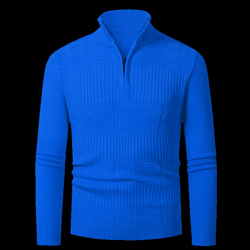Herren Strickpullover mit modernem Reißverschluss und strukturierter Oberfläche Echoarchiv