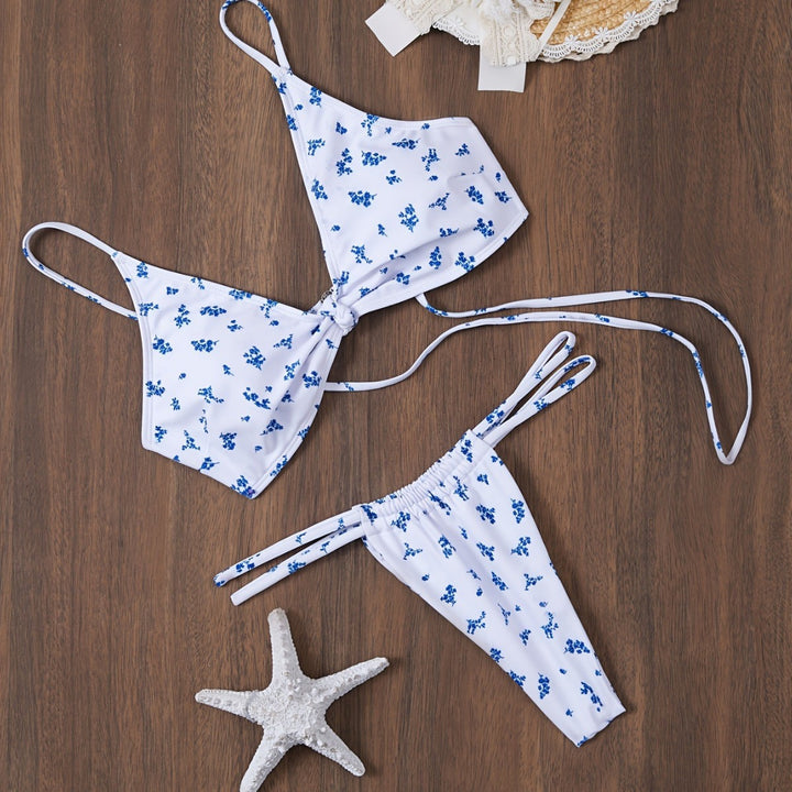 Damen Triangel-Bikini mit blumigem Muster und anpassbarem Bindesystem Echo Archiv