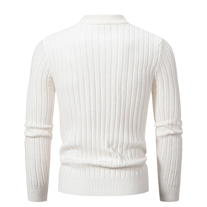Herren Strickpullover mit hochgeschlossenem Kragen und Zopfmuster Echoarchiv