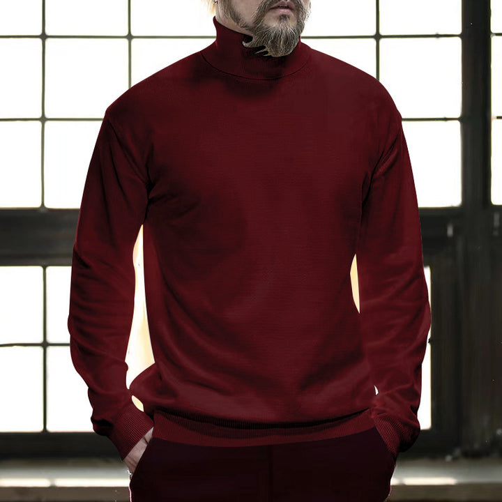 Herren Komfortabler Rollkragenpullover aus atmungsaktiver Baumwolle Echoarchiv