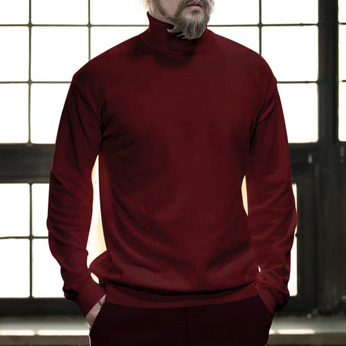 Herren Komfortabler Rollkragenpullover aus atmungsaktiver Baumwolle Echoarchiv