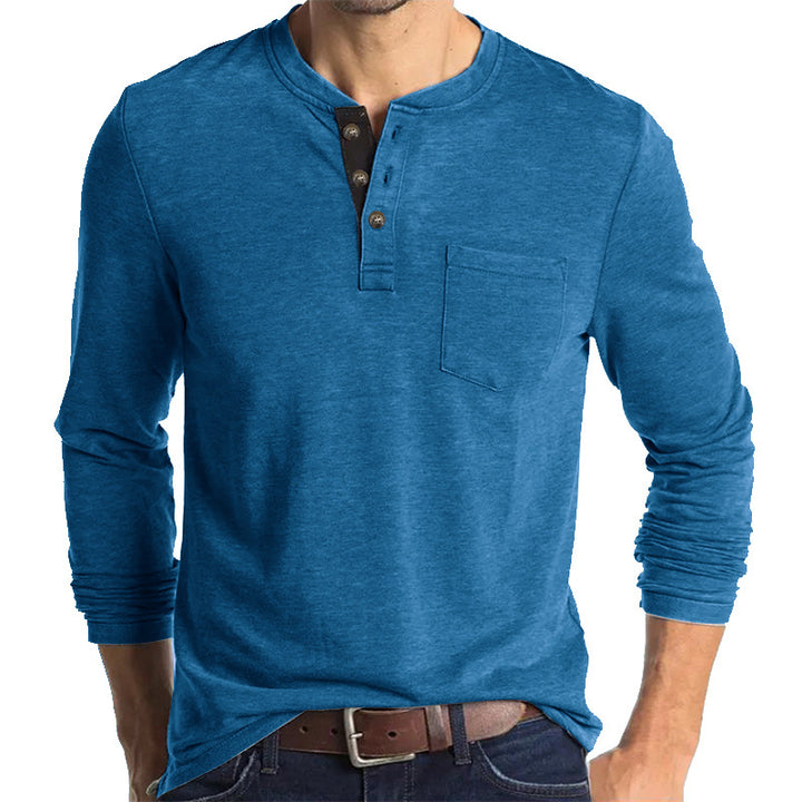 Herren Langarmshirt mit Knopfleiste Echoarchiv