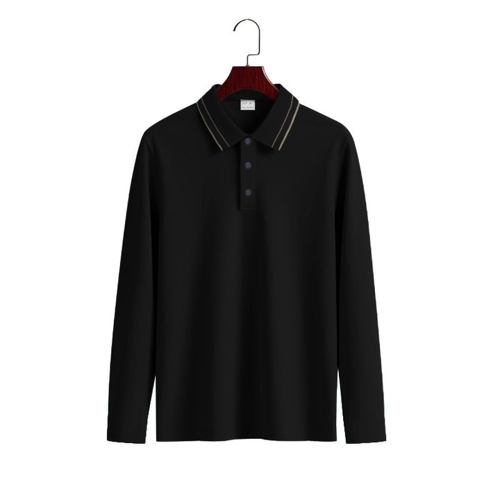 Herren Langarm-Poloshirt aus weichem Baumwollmix mit strukturiertem Kragen Echoarchiv