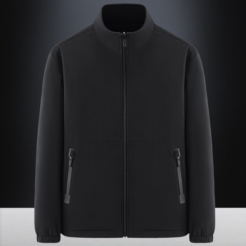 Herren Minimalistische technische Allwetter-Softshelljacke mit Stehkragen und wasserabweisenden Reißverschlüssen Echo Archiv