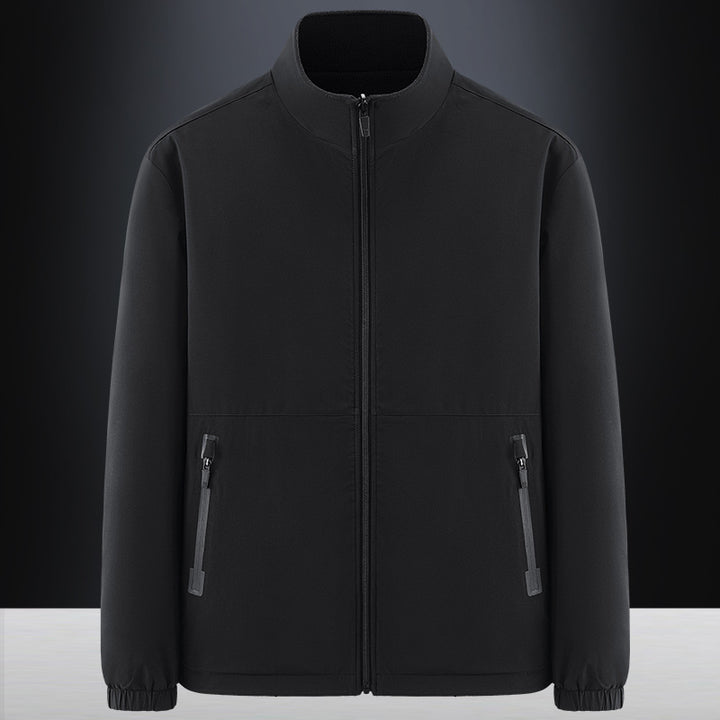 Herren Minimalistische technische Allwetter-Softshelljacke mit Stehkragen und wasserabweisenden Reißverschlüssen Echo Archiv