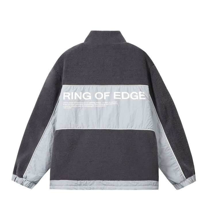 Unisex Oversize Fleece‑Fieldjacke mit Nylonpanels, hoher Stehkragen und Tunnelzug Echoarchiv