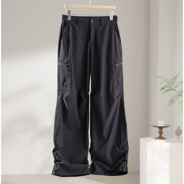 Damen Technische Weite Cargo-Hose mit verstellbarem Saum und Mehrfachtaschen Echoarchiv