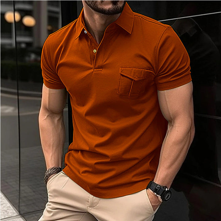 Herren Kurzarm Poloshirt mit praktischer Brusttasche und modernem Schnitt Echoarchiv
