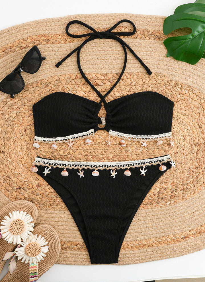 Damen Bandeau-Bikini mit Muscheldekoration Echo Archiv