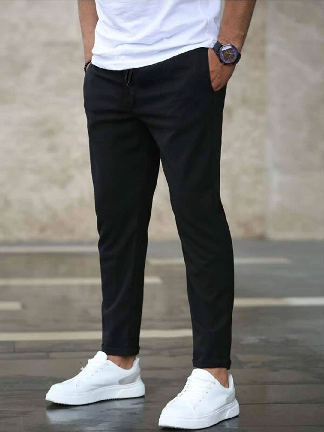 Herren lässige Chino-Hose mit elastischem Bund Echoarchiv