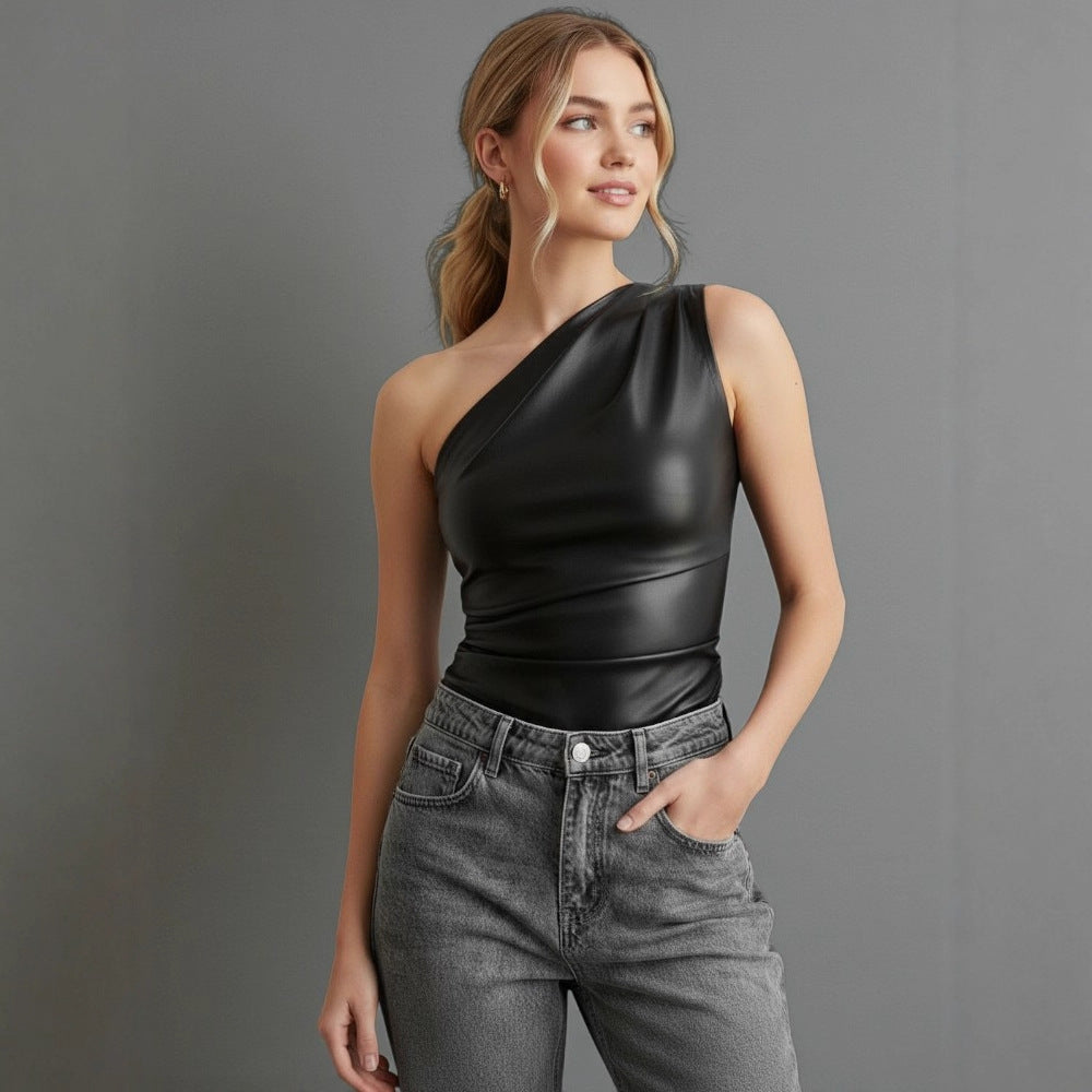 Damen asymmetrisches Top mit innovativem Drapierungsdesign Echo Archiv