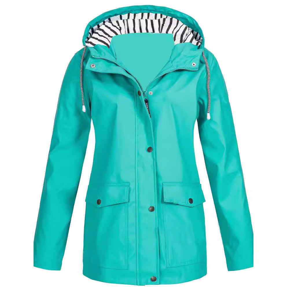 Damen nan wasserdichter Parka mit Kapuze, Kordelzug und aufgesetzten Taschen Echo Archiv