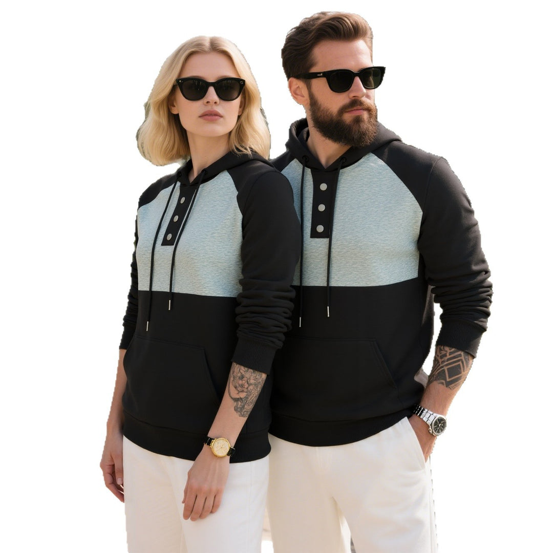 Herren Hoodie mit Knopfleiste und sportlichem Design Echoarchiv