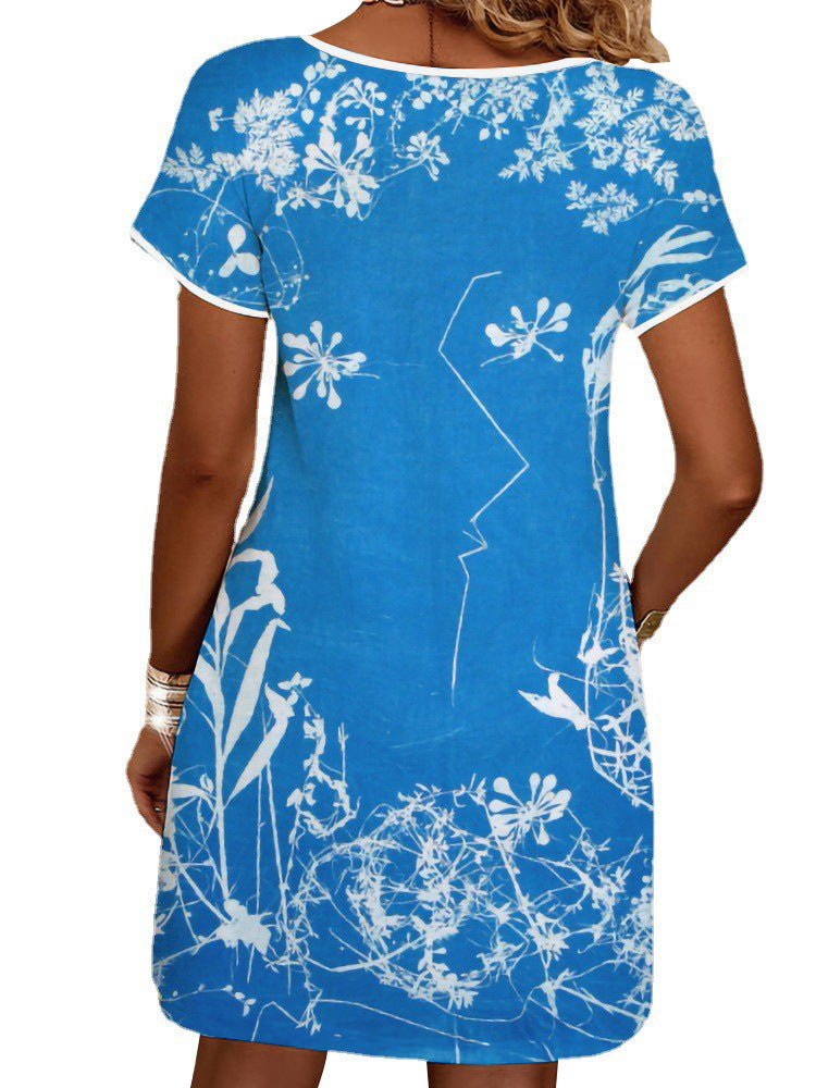 Damen Sommerliches T-Shirt-Kleid mit floralem Print Echo Archiv