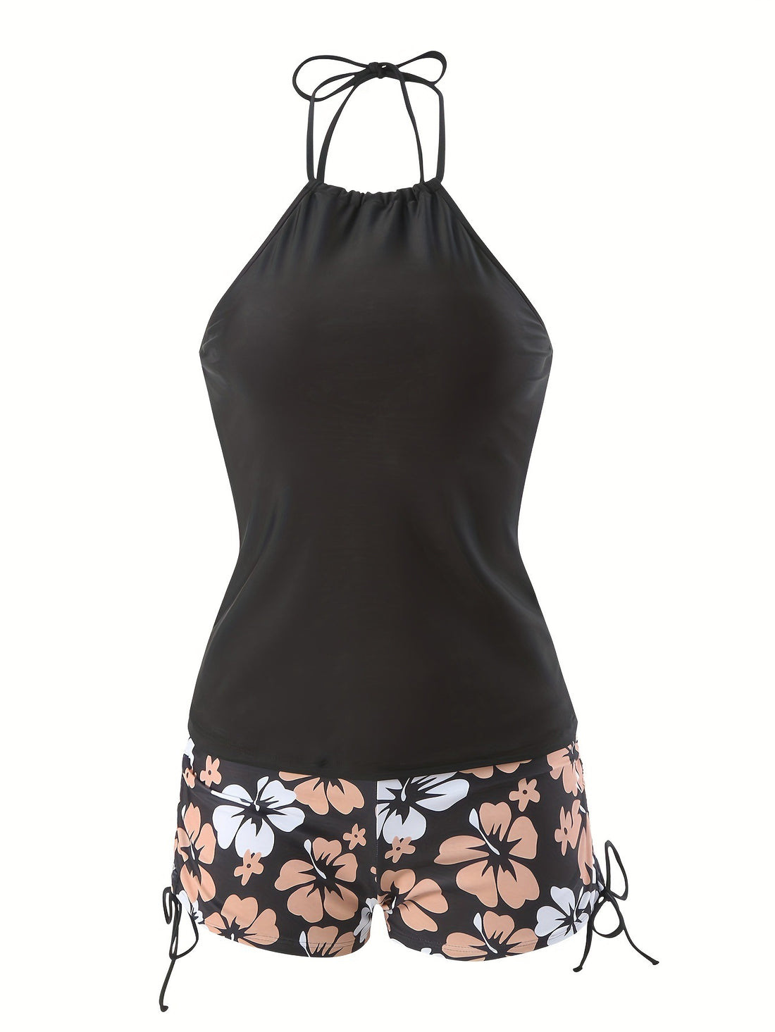Damen Tankini-Set mit lässigem Oberteil und hoch taillierten Shorts – Maréssa