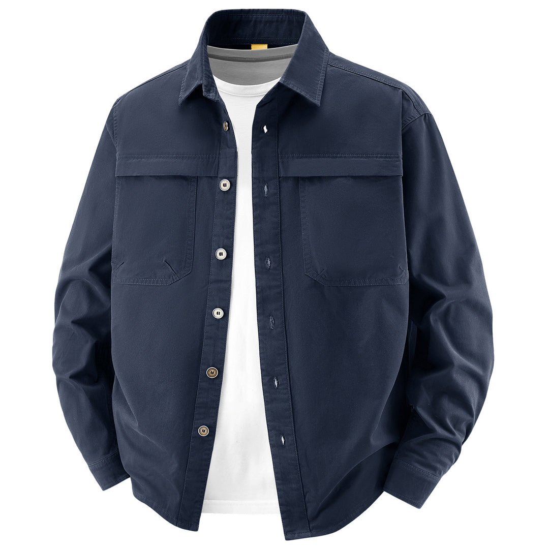 Herren Overshirt aus Baumwoll‑Twill mit zwei Brustklappen und relaxed Fit Echo Archiv