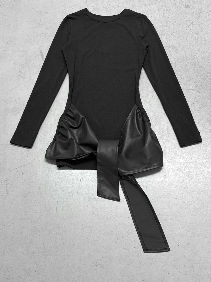 Damen Asymmetrisches Longsleeve-Tunika-Kleid mit seitlicher Schluppe Echo Archiv