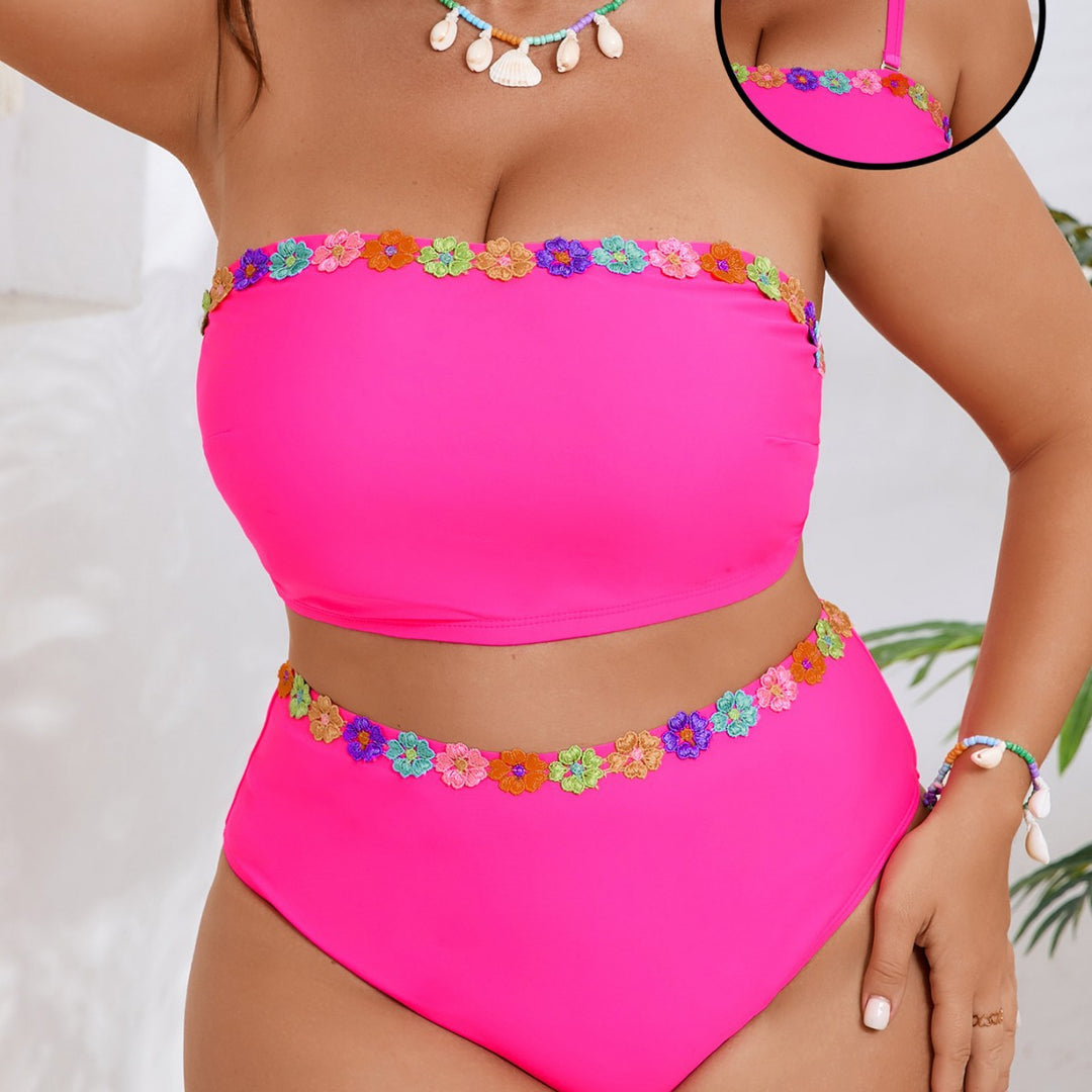 Damen Hochtailliertes Bikini-Set mit floralen Akzenten Echo Archiv