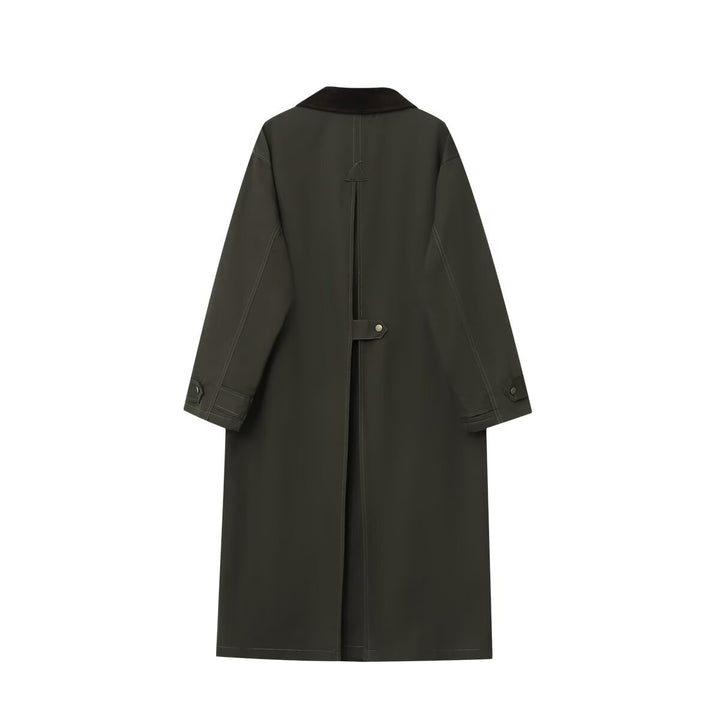 Damen langer wasserdichter Parka-Mantel mit Cordkragen und Druckknopfleiste Echo Archiv