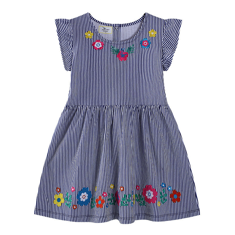 Mädchen Blumenstickerei Sommerkleid Echo Archiv