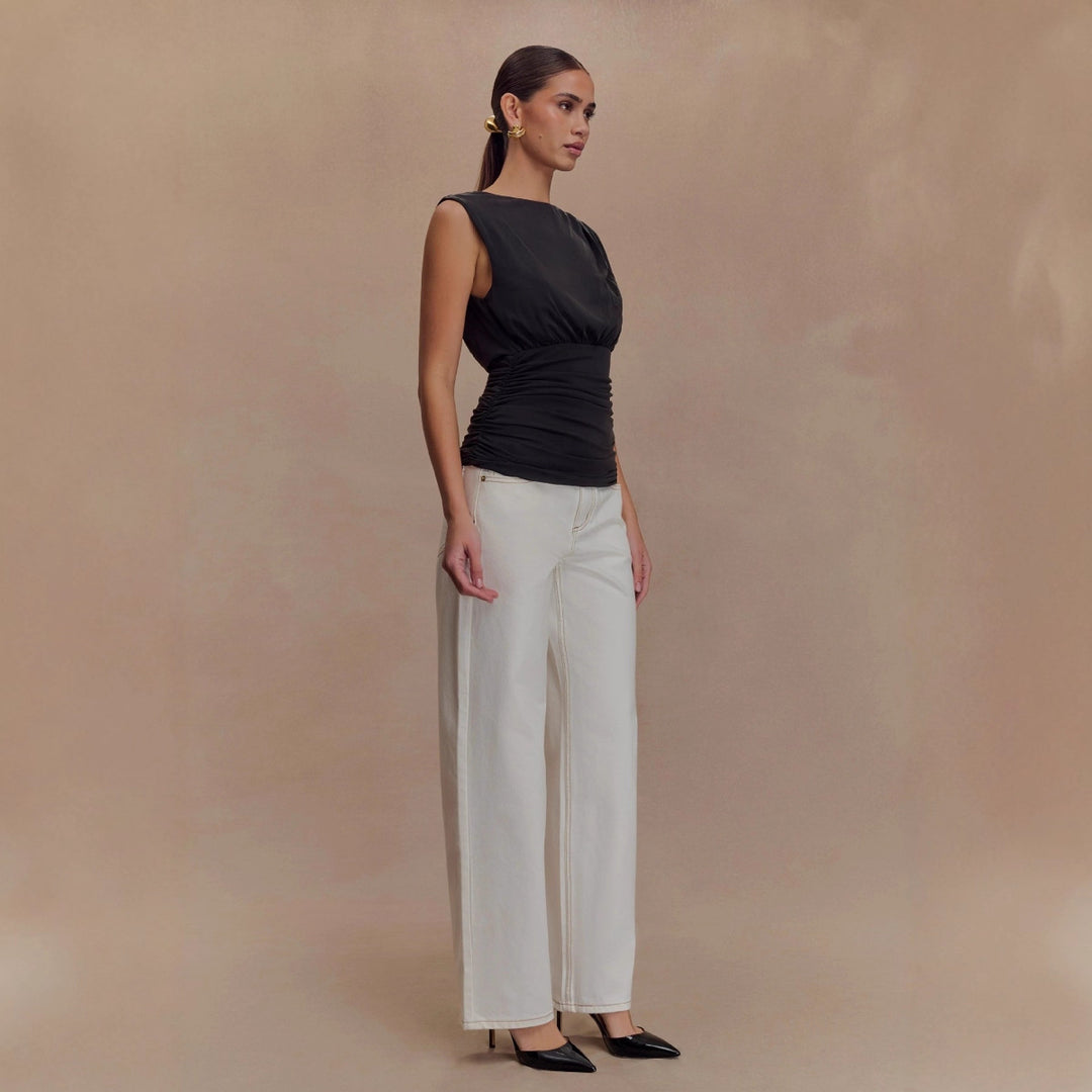 Damen figurbetontes Oberteil mit raffiniertem Drapierungsdesign Echo Archiv