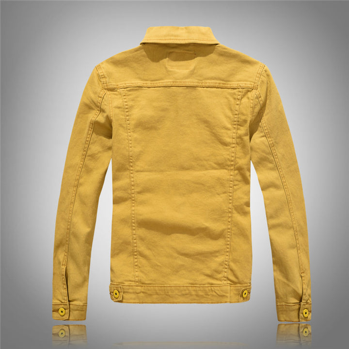 Herren stylische Denimjacke mit modernem Stehkragen und praktischen Taschen Echoarchiv