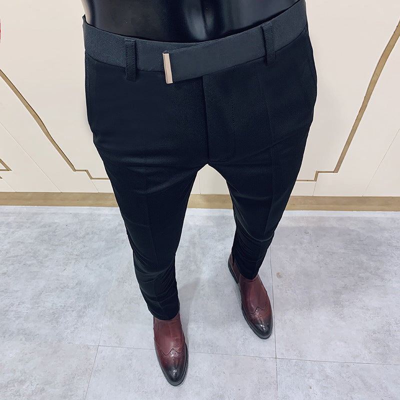 Herren nan schmale elegante Anzughose mit dezenter Goldschließe und Bügelfalte Echo Archiv