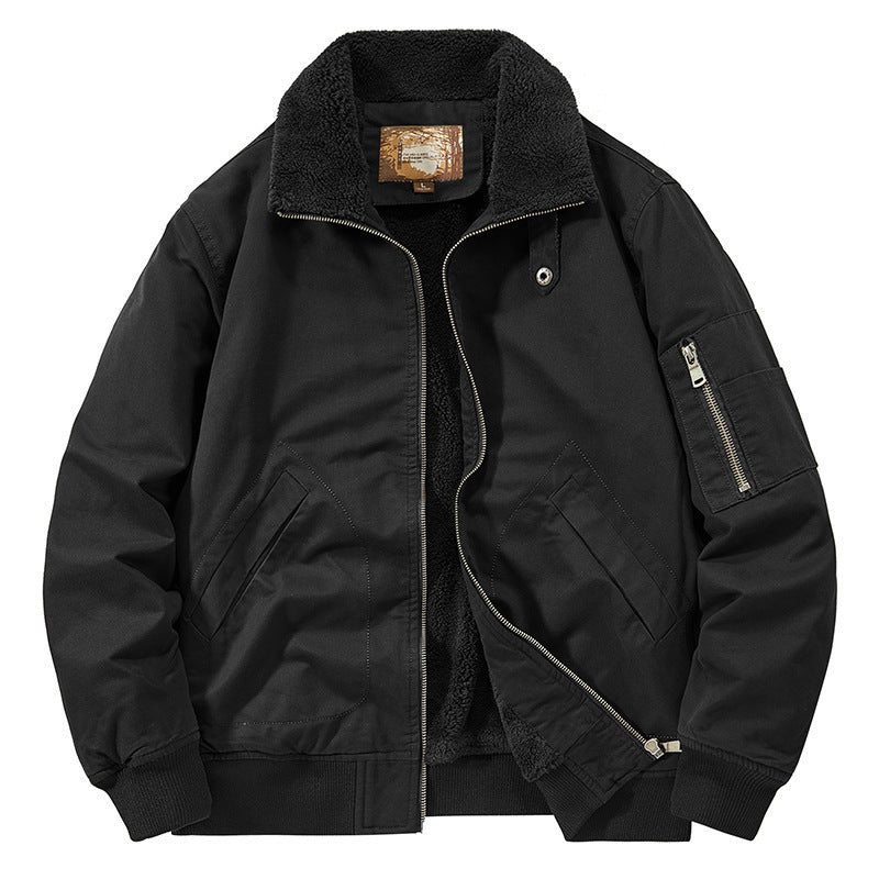 Herren Teddygefütterte Pilot-Bomberjacke mit Sherpa-Innenfutter und Ärmeltasche Echo Archiv