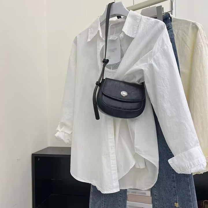 Damen nan leichte weit geschnittene Hemdbluse aus Baumwollmischung mit klassischem Kragen Echo Archiv